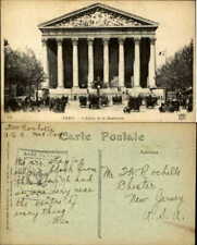 Paris France L'Eglise de la Madelaine anime carriages ~ vintage postcard picture