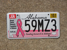 2013 Alabama Breast Cancer Research Foundation License Plate Pink Ribbon 59MZ3 picture