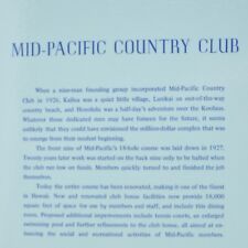 1970s Mid Pacific Country Club Menu Golf Course Lanikai Kailua Oahu Hawaii #3 picture