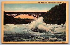 Niagara Falls New York Whirlpool Rapids Scenic Linen Cancel WOB Postcard picture