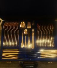 NEW SBS Bestecke Solingen 70PC 23/24 Gold plated Flatware Set Pristine picture
