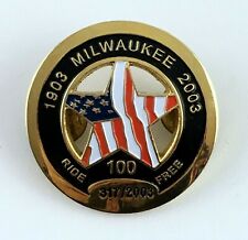 2003 Milwaukee Ride Free Motorcycle Pin 317/2003 USA WR Gunzelman Flag Star picture