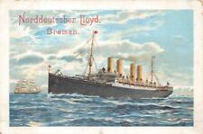 NORDDEUTSCHER LLOYD BREMEN SHIP ADVERTISING POSTCARD (c. 1905) picture