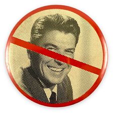 VTG 1980s Anti Ronald Reagan Political Campaign Pin Pinback Button picture