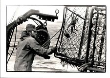 LD348 1985 Orig Natalie Fobes Photo CRAB FISHERMAN WORKS IN DUTCH HARBOR IN 1983 picture