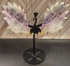 Carved Flourite/ Amethyst Super SevenPeacock Wings picture