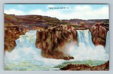 Twin Falls, ID-Idaho, Snake River Flowing Over Twin Falls Vintage Postcard picture