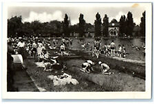 c1940's Swimming pool at Angra Teplice Czech Republic Posted RPPC Photo Postcard picture