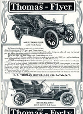 1907 Original Thomas Flyer Auto Ad. Buffalo + Knox Waterless Limo. Lg Glossy Pg picture