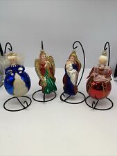 Lot Of 4 Vtg Santa’s Best Blown Glass Large Ornaments Angels, Mary & Jesus ++ picture