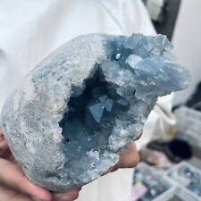 4lb Large Natural Blue Celestite Crystal Geode Quartz Cluster Mineral Specime picture