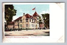 Westerly RI-Rhode Island, Memorial And Public Library, Antique Vintage Postcard picture