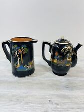 Rare Vintage c1930's Mexican Tlaquepaque Pottery Pitcher Tea Coffee Pot W/Lid picture