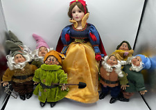 Vintage Snow White and the Seven Dwarfs Porcelain Doll Set 16