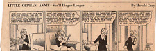 Little Orphan Annie She'll Linger Longer Harold Gray Original 1937 Cartoon Strip picture
