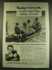 1938 Cine-Kodak Eight Movie Camera Ad - Nowadays it costs so little to relive picture