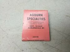 Auburn Specialties Sharpening Auburndale Wisconsin Vintage Advertising Matchbook picture
