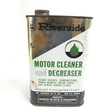 VINTAGE RIVERSIDE MOTOR CLEANER & DEGREASER 1 QUART CAN APPROX 1/3 FULL CAN USED picture