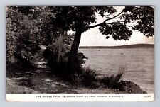 Lake Geneva WI-Wisconsin, Eleanor Camp, Shore Path, Vintage c1950 Postcard picture