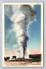 Yellowstone Park WY-Wyoming, Giant Geyser, Vintage Postcard picture