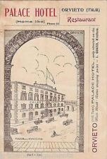 Palace Hotel & Restaurant Orvieto Italy Antique 1930s Graphic Advertising Flyer picture