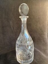 William Yeoward Etched Crystal Glass Wine or Water Decanter w/ Stopper 12.25 in picture