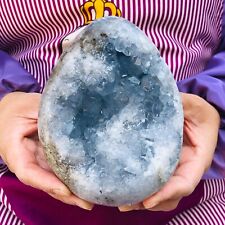 1440G HUGE Natural Blue Celestite Crystal Geode Cave Mineral Specimen 590 picture