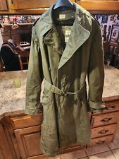  ARMY VETERAN O D Green Military Trench Coat with Wool Liner sllghtly used picture