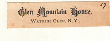 Glen Mountain House Hotel Watkins Glen NY Cutout Vict Card c1880s picture