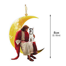 Nativity Christmas Tree Hanging Ornament Dog and Jesus Sitting on The Moon New  picture