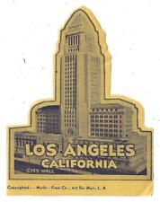 City Hall - Los Angeles, California - Vintage Window / Luggage Sticker picture