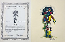 Vintage 1977 Dino Rogers Litho Print Hopi Kachina With COA 1221 Of 5000 Framed picture