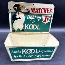 Vintage 1950’s Kool Cigarettes 1c Match Holder w/ Advertising Metal Display picture