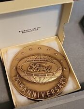 Ford 75th Anniversary Diamond Jubilee Medallion 1903-1978 Bronze Tone Mint picture