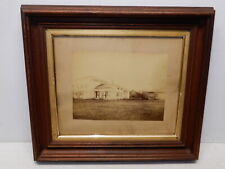 ANTIQUE FRAMED PHOTOGRAPH FARM HOUSE RT 128 UTICA NY picture