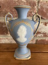 Vtg Tharaud Limoges France Blue/White Gold Porcelain Vase picture