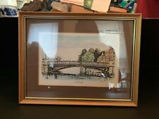 1988 Iron Bridge Bridgwater Watercolor Framed picture
