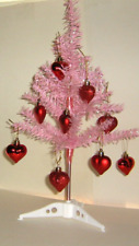 Pink Valentine's Day Tree with 9 Heart Ornaments, 19x10