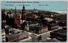 Milwaukee Wisconsin Scenic City Skyline Birds Eye View DB UNP Postcard picture