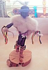 Vintage Hilili Kachina Signed Hopi Heleleka Guard Cottonwood Feathers Fur Tom picture