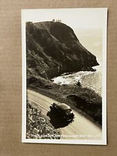 Postcard RPPC Cape Foulweather Oregon Lookout Coast Ocean Old Car Real Photo picture