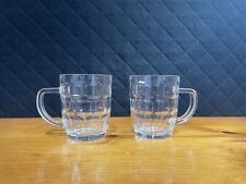 Vintage Set Of (2)  Dimple Thumbprint Clear Glass Pint Mug picture