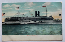 1907 Ship Postcard Providence Line Steamer 