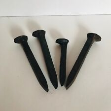 Antique Railroad Spikes Ties Four Authentic Nails 7