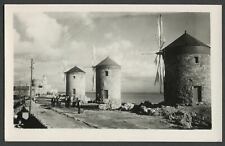 Rhodes Greece: c.1940s-50s RPPC Real Photo Postcard THE WIND MILLS of Mandraki picture
