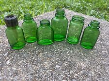Lot of 6 Small Green Antique Medicine Bottles  picture