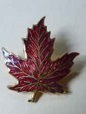 Vintage Enamel Pin  Badge Maple Leaf Canada . picture