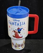Disney Fantasia Sorcerer Mickey And Broom Tumbler Cup With Straw New picture