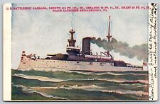 Postcard US Battleship Alabama military ship C28 picture