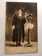 Antique Photo Portrait Big And Beautiful Lady RPPC Real Photo Postcard picture